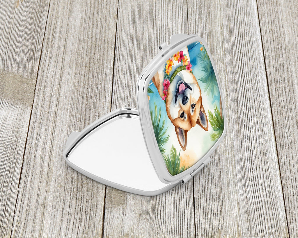 Akita Luau Compact Mirror Decorative Travel Makeup Mirror for Women Girls Gifts Pocket Makeup Mirror Folding Handheld