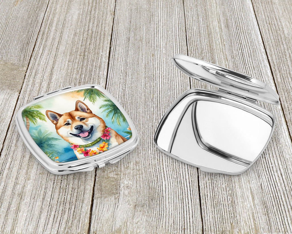 Akita Luau Compact Mirror Decorative Travel Makeup Mirror for Women Girls Gifts Pocket Makeup Mirror Folding Handheld