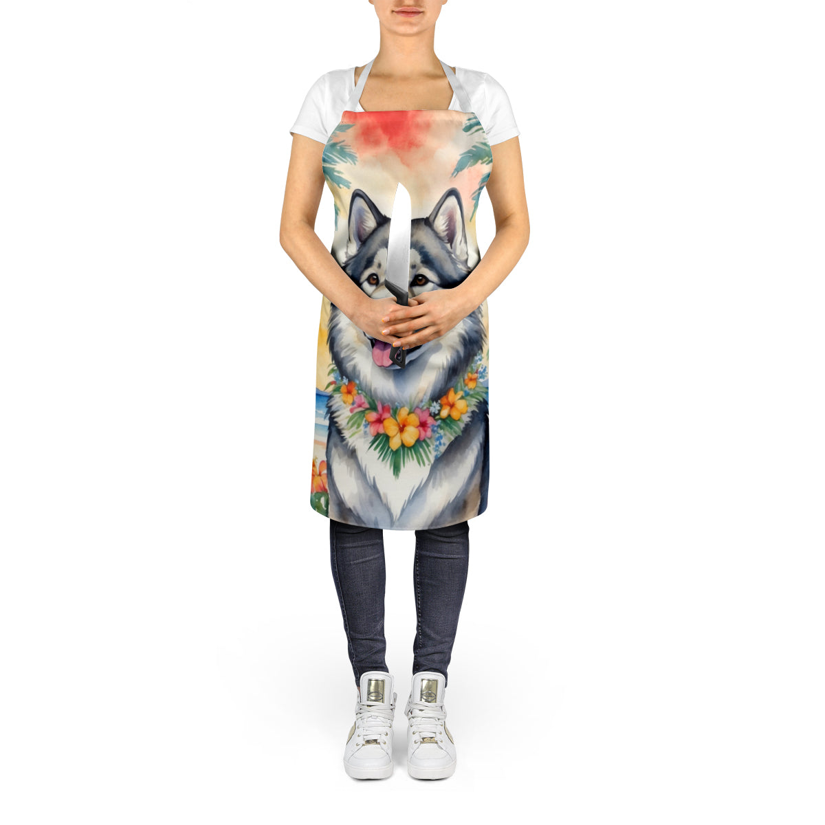 Alaskan Malamute Luau Apron Cooking Kitchen Server Baking Crafts Gardening for Adult Women Men, Unisex, Large, Multicolor