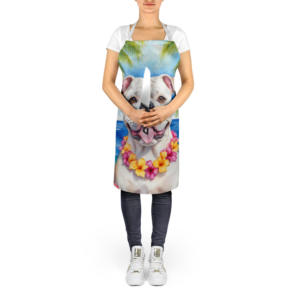American Bulldog Luau Apron Cooking Kitchen Server Baking Crafts Gardening for Adult Women Men, Unisex, Large, Multicolor