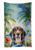 American English Coonhound Luau Kitchen Towel Velour Plush Front and Cotton Loop Back Machine Washable