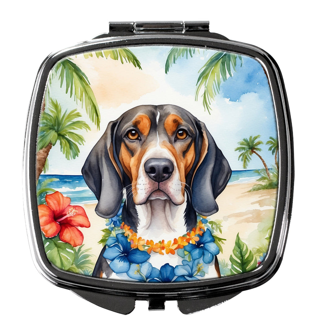 American English Coonhound Luau Compact Mirror Decorative Travel Makeup Mirror for Women Girls Gifts Pocket Makeup Mirror Folding Handheld