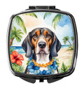 American English Coonhound Luau Compact Mirror Decorative Travel Makeup Mirror for Women Girls Gifts Pocket Makeup Mirror Folding Handheld