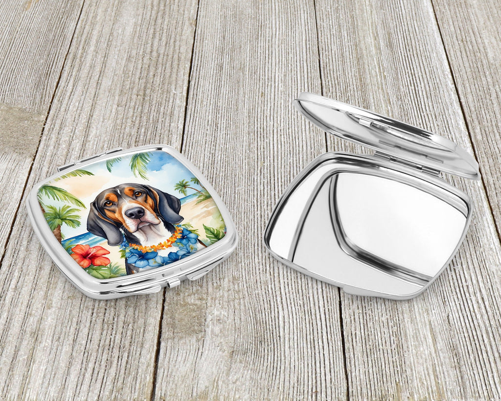 American English Coonhound Luau Compact Mirror Decorative Travel Makeup Mirror for Women Girls Gifts Pocket Makeup Mirror Folding Handheld