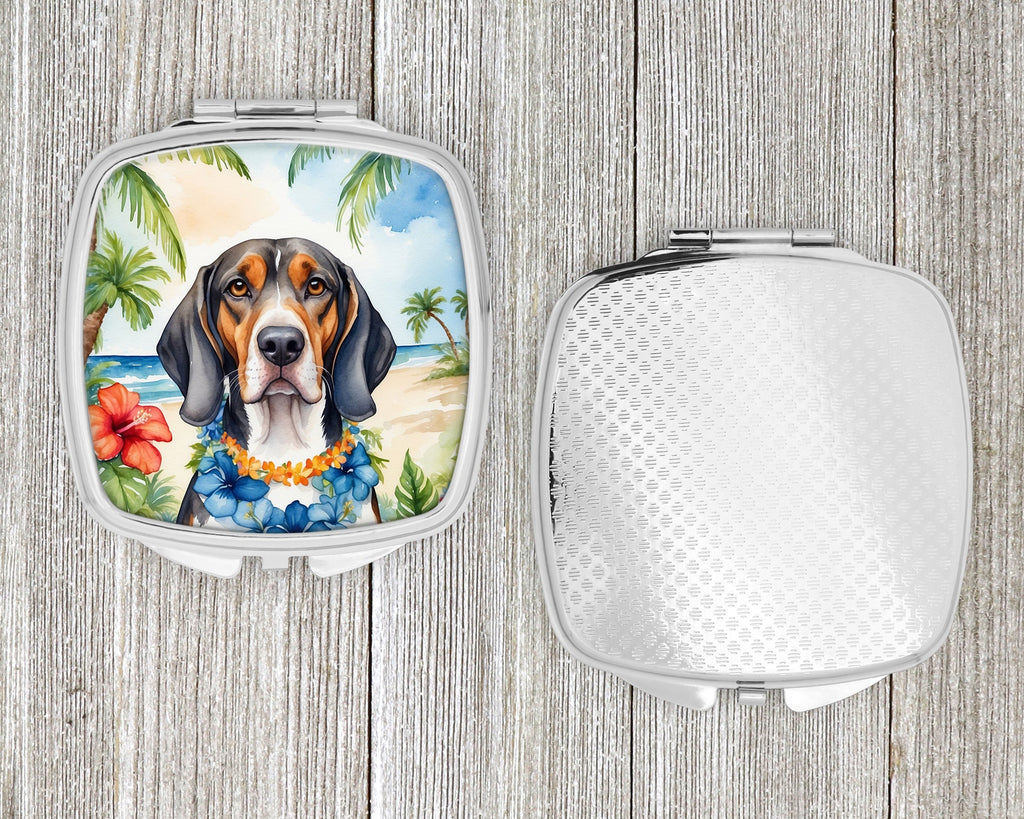 American English Coonhound Luau Compact Mirror Decorative Travel Makeup Mirror for Women Girls Gifts Pocket Makeup Mirror Folding Handheld