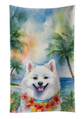 American Eskimo Luau Kitchen Towel Velour Plush Front and Cotton Loop Back Machine Washable