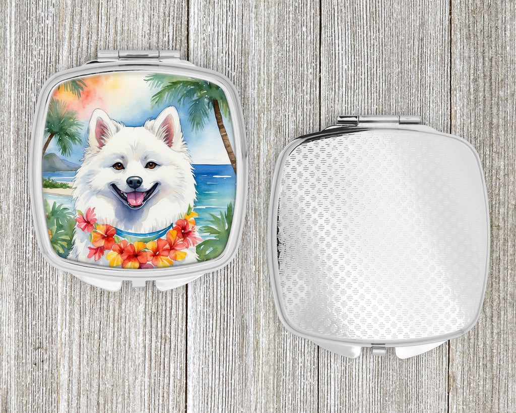 American Eskimo Luau Compact Mirror Decorative Travel Makeup Mirror for Women Girls Gifts Pocket Makeup Mirror Folding Handheld