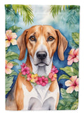 American Foxhound Luau House Flag 28x40 Porch Sleeve Pole Decorative Outside Yard Banner Artwork Wall Hanging, Polyester