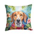 American Foxhound Luau Decorative Throw Pillow 18x18 Indoor Outdoor Accent Cushion, Fabric Cover with Insert for Sofa, Bed, Porch & Living Room