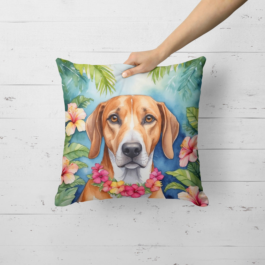 American Foxhound Luau Decorative Throw Pillow 18x18 Indoor Outdoor Accent Cushion, Fabric Cover with Insert for Sofa, Bed, Porch & Living Room