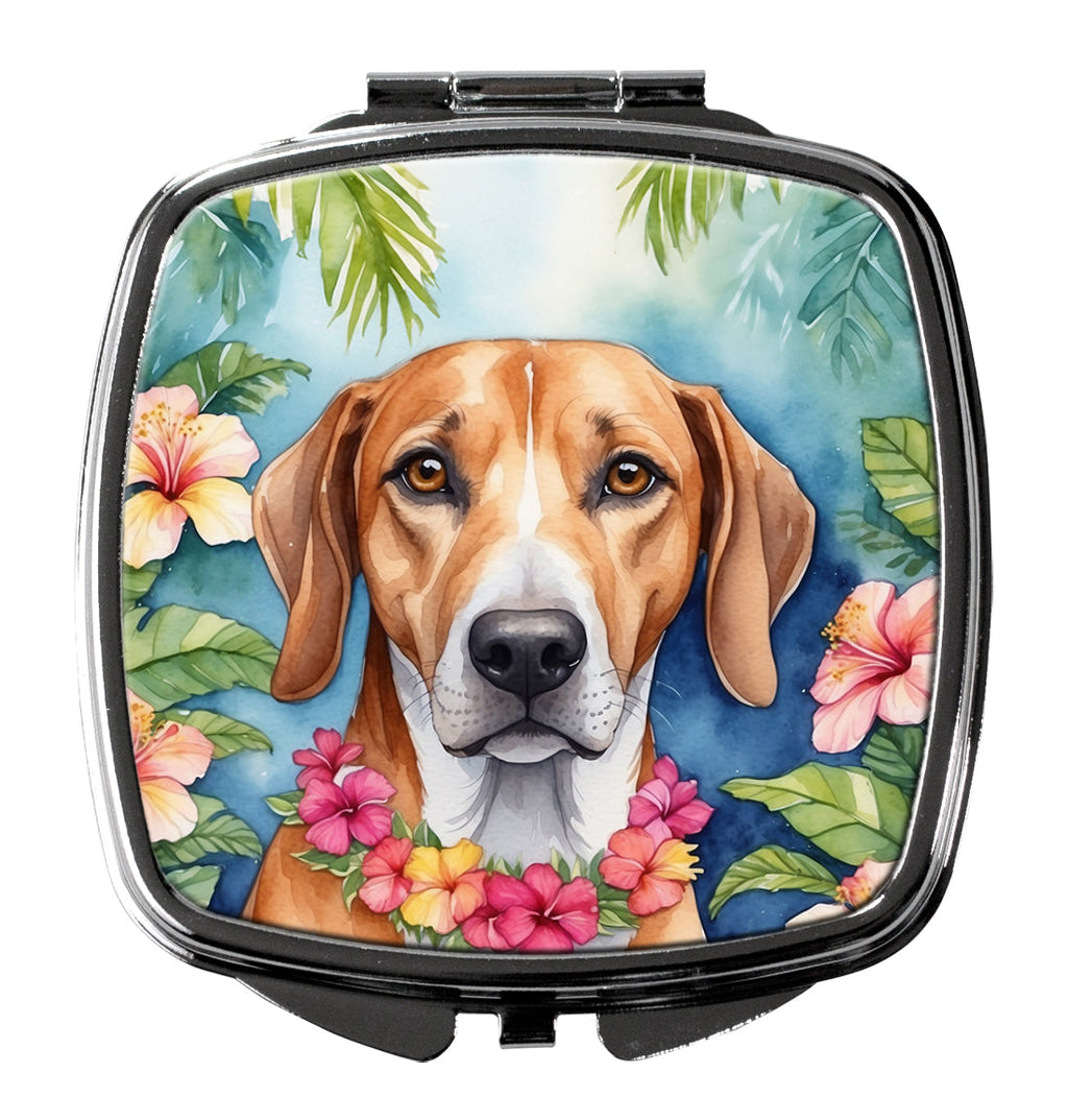 American Foxhound Luau Compact Mirror Decorative Travel Makeup Mirror for Women Girls Gifts Pocket Makeup Mirror Folding Handheld