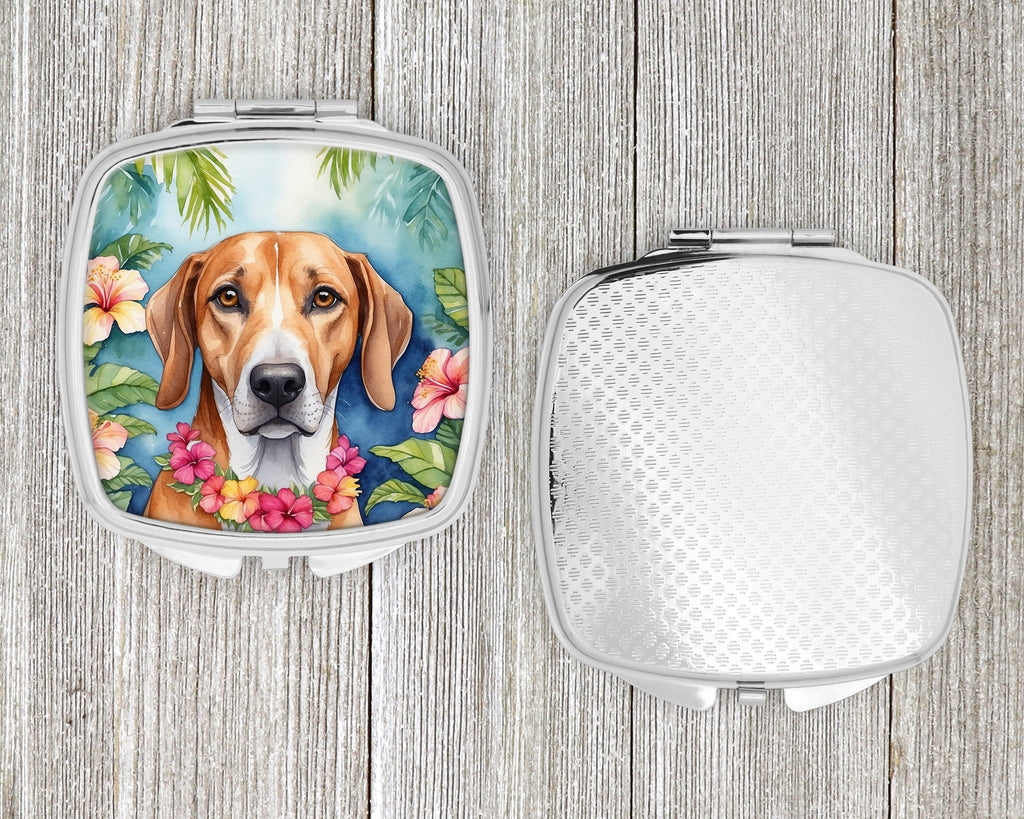 American Foxhound Luau Compact Mirror Decorative Travel Makeup Mirror for Women Girls Gifts Pocket Makeup Mirror Folding Handheld