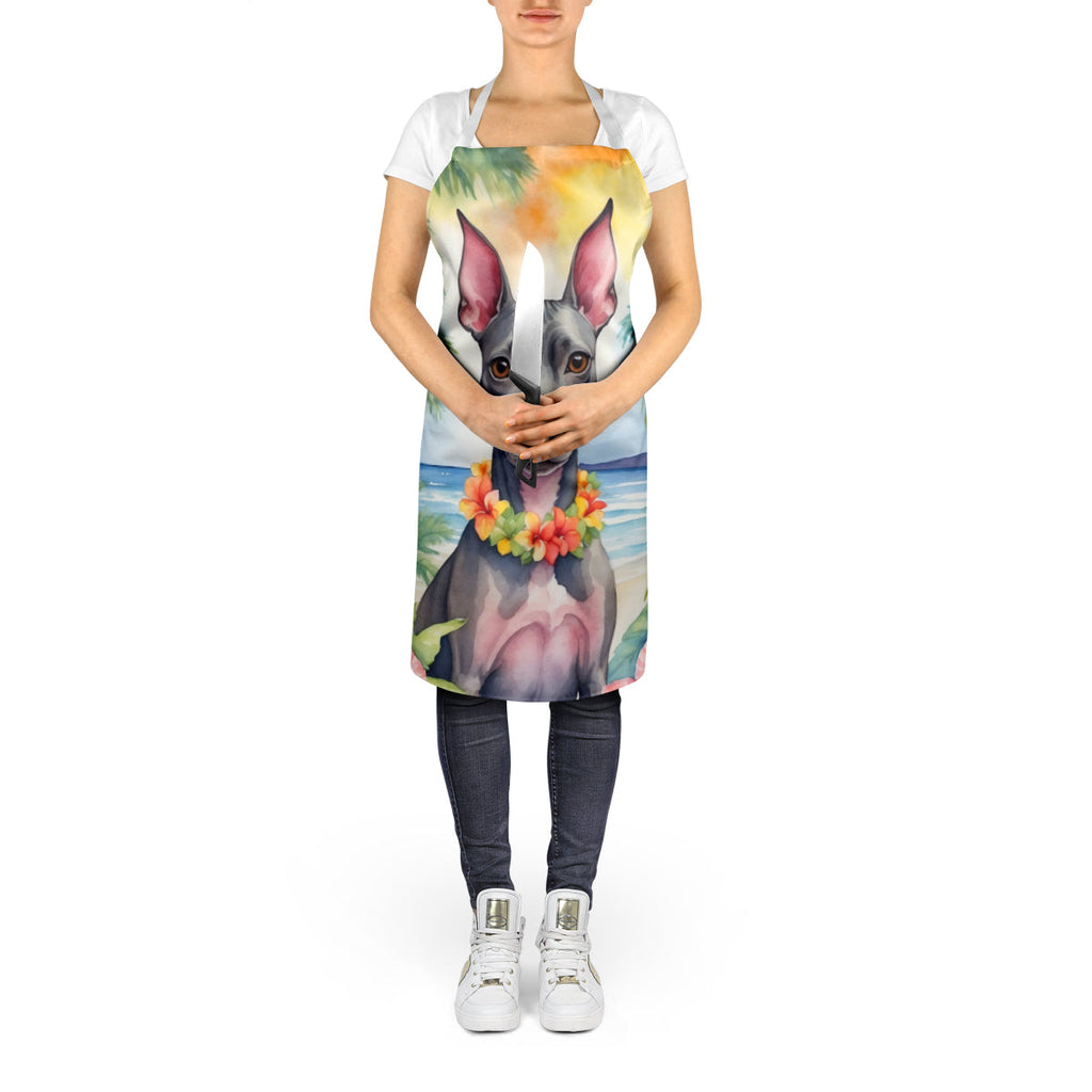 American Hairless Terrier Luau Apron Cooking Kitchen Server Baking Crafts Gardening for Adult Women Men, Unisex, Large, Multicolor