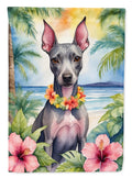 American Hairless Terrier Luau House Flag 28x40 Porch Sleeve Pole Decorative Outside Yard Banner Artwork Wall Hanging, Polyester