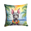 American Hairless Terrier Luau Decorative Throw Pillow 18x18 Indoor Outdoor Accent Cushion, Fabric Cover with Insert for Sofa, Bed, Porch & Living Room