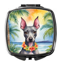 American Hairless Terrier Luau Compact Mirror Decorative Travel Makeup Mirror for Women Girls Gifts Pocket Makeup Mirror Folding Handheld