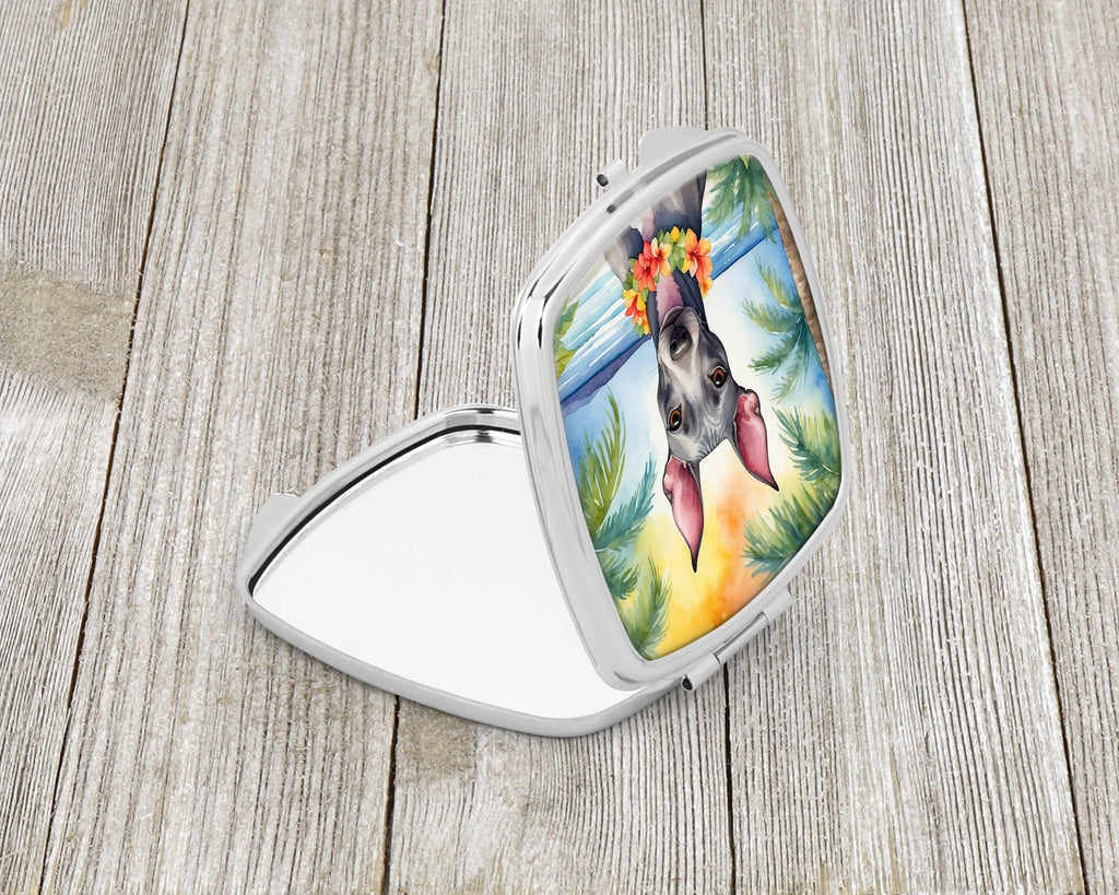 American Hairless Terrier Luau Compact Mirror Decorative Travel Makeup Mirror for Women Girls Gifts Pocket Makeup Mirror Folding Handheld