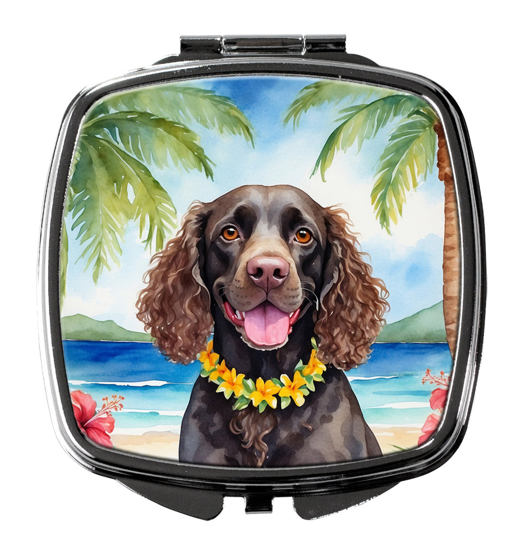 American Water Spaniel Luau Compact Mirror Decorative Travel Makeup Mirror for Women Girls Gifts Pocket Makeup Mirror Folding Handheld