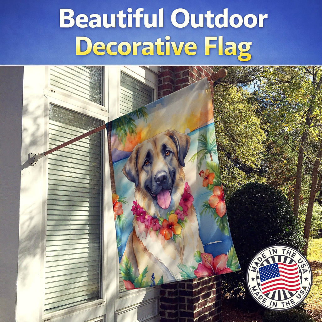 Anatolian Shepherd Luau House Flag 28x40 Porch Sleeve Pole Decorative Outside Yard Banner Artwork Wall Hanging, Polyester