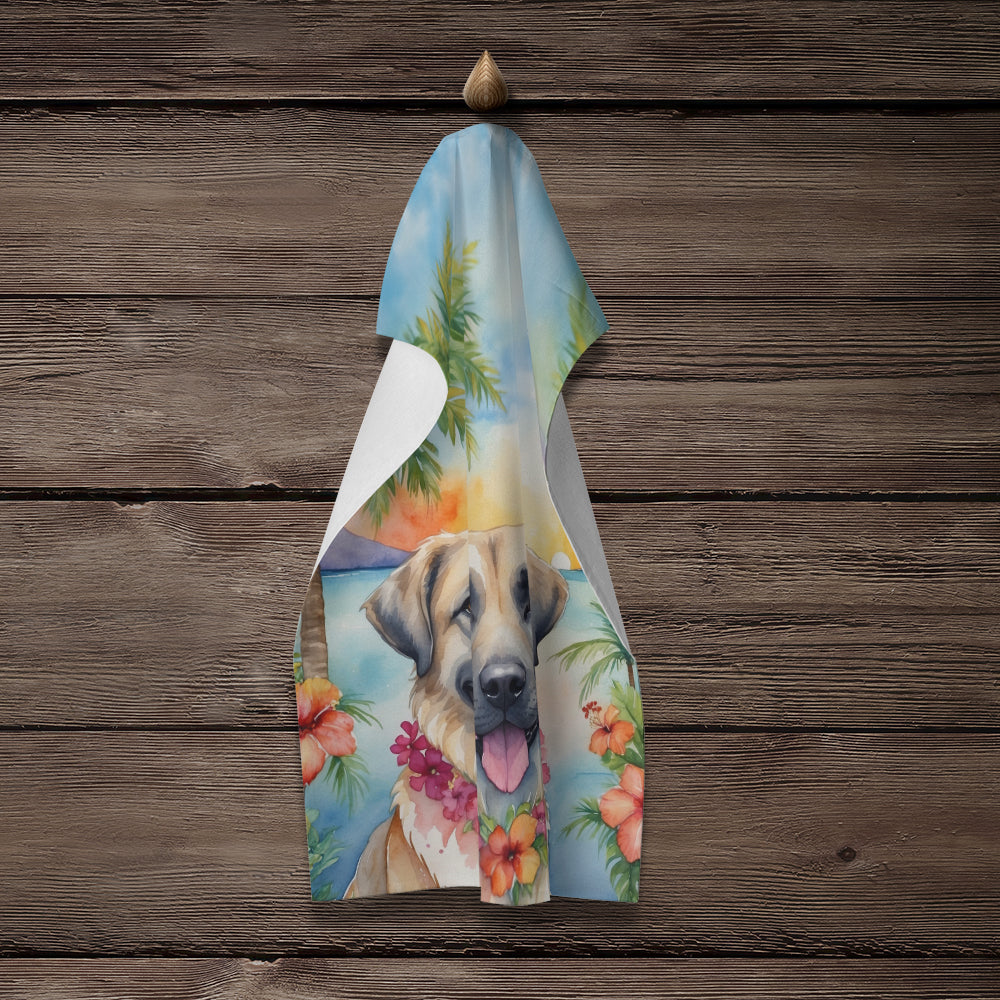 Anatolian Shepherd Luau Kitchen Towel Velour Plush Front and Cotton Loop Back Machine Washable