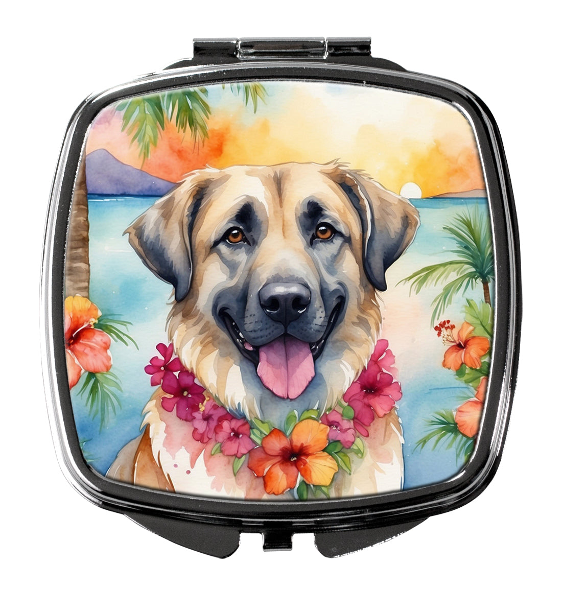 Anatolian Shepherd Luau Compact Mirror Decorative Travel Makeup Mirror for Women Girls Gifts Pocket Makeup Mirror Folding Handheld