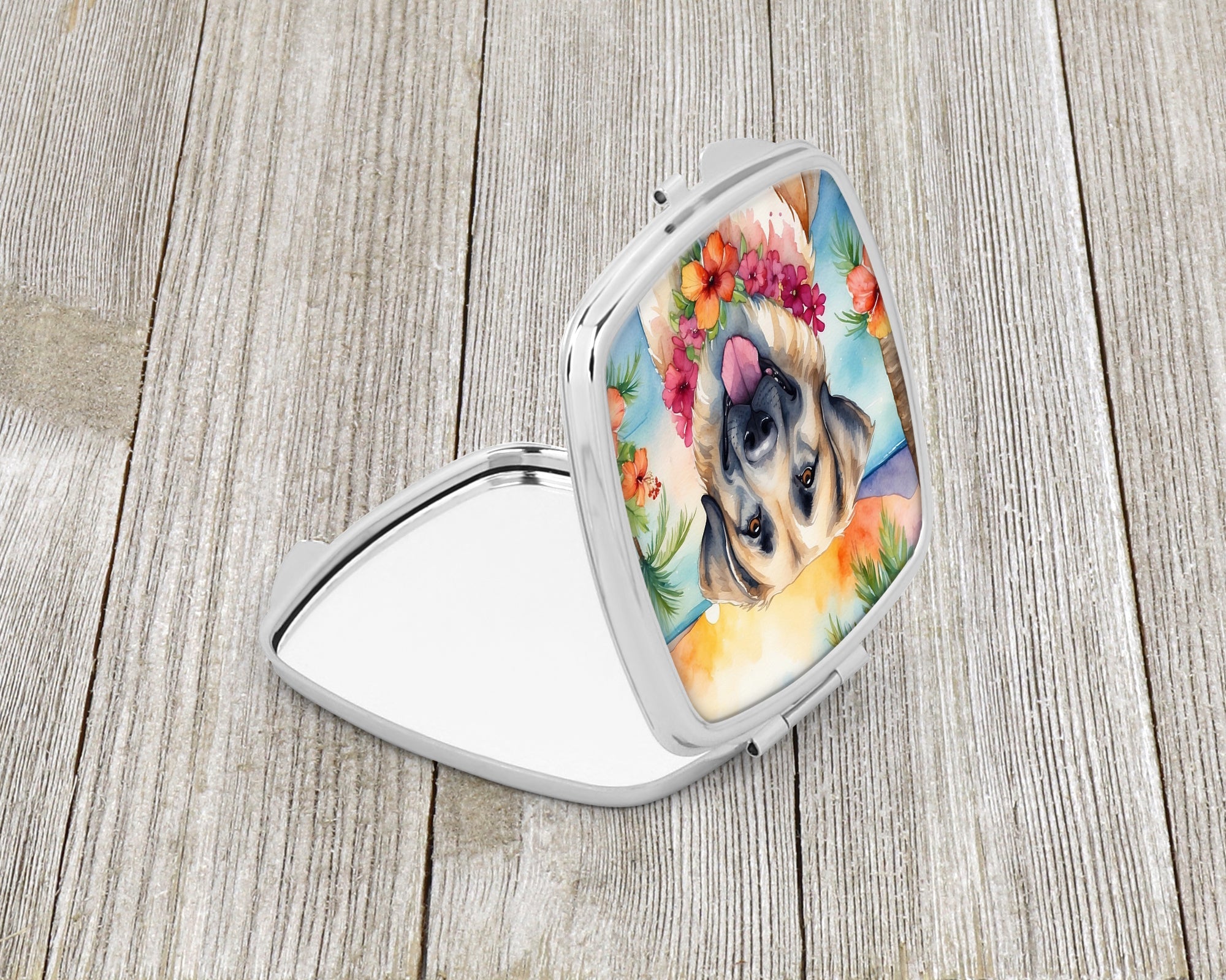 Anatolian Shepherd Luau Compact Mirror Decorative Travel Makeup Mirror for Women Girls Gifts Pocket Makeup Mirror Folding Handheld