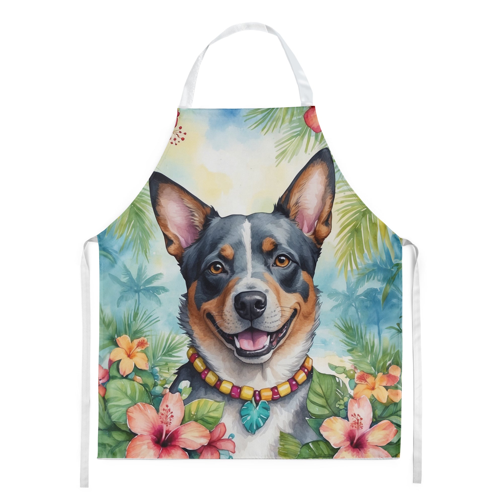 Australian Cattle Dog Luau Apron Cooking Kitchen Server Baking Crafts Gardening for Adult Women Men, Unisex, Large, Multicolor