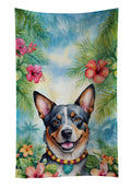 Australian Cattle Dog Luau Kitchen Towel Velour Plush Front and Cotton Loop Back Machine Washable
