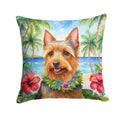 Australian Terrier Luau Decorative Throw Pillow 14x14 Indoor Outdoor Accent Cushion, Fabric Cover with Insert for Sofa, Bed, Porch & Living Room