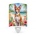 Basenji Luau Ceramic Night Light Compact, UL-Certified, Ideal for Bedroom, Bathroom, Nursery, Hallway, Kitchen, 6x4x3, Multicolor