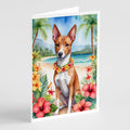 Basenji Luau Greeting Cards Pack of 8 Blank Cards with Envelopes Whimsical A7 Size 5x7