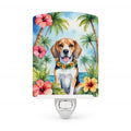 Beagle Luau Ceramic Night Light Compact, UL-Certified, Ideal for Bedroom, Bathroom, Nursery, Hallway, Kitchen, 6x4x3, Multicolor