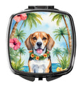 Beagle Luau Compact Mirror Decorative Travel Makeup Mirror for Women Girls Gifts Pocket Makeup Mirror Folding Handheld