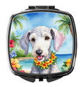 Bedlington Terrier Luau Compact Mirror Decorative Travel Makeup Mirror for Women Girls Gifts Pocket Makeup Mirror Folding Handheld
