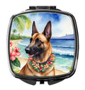 Belgian Malinois Luau Compact Mirror Decorative Travel Makeup Mirror for Women Girls Gifts Pocket Makeup Mirror Folding Handheld