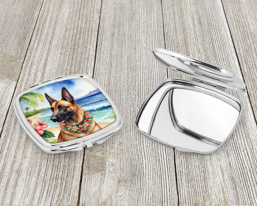 Belgian Malinois Luau Compact Mirror Decorative Travel Makeup Mirror for Women Girls Gifts Pocket Makeup Mirror Folding Handheld