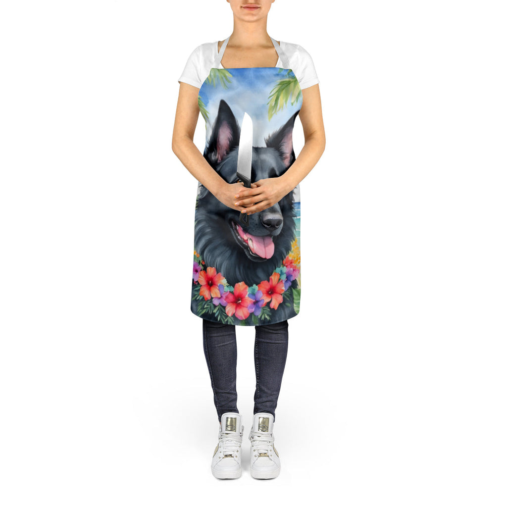 Belgian Sheepdog Luau Apron Cooking Kitchen Server Baking Crafts Gardening for Adult Women Men, Unisex, Large, Multicolor
