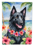 Belgian Sheepdog Luau House Flag 28x40 Porch Sleeve Pole Decorative Outside Yard Banner Artwork Wall Hanging, Polyester