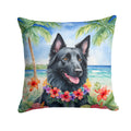 Belgian Sheepdog Luau Decorative Throw Pillow 18x18 Indoor Outdoor Accent Cushion, Fabric Cover with Insert for Sofa, Bed, Porch & Living Room