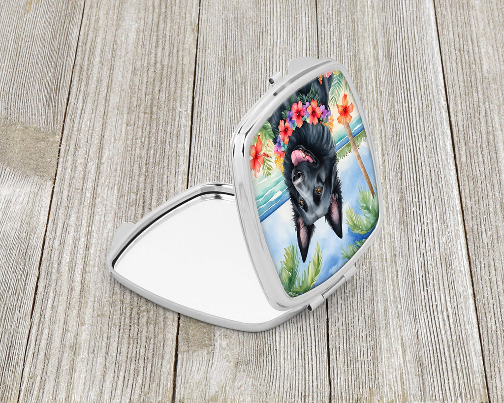Belgian Sheepdog Luau Compact Mirror Decorative Travel Makeup Mirror for Women Girls Gifts Pocket Makeup Mirror Folding Handheld