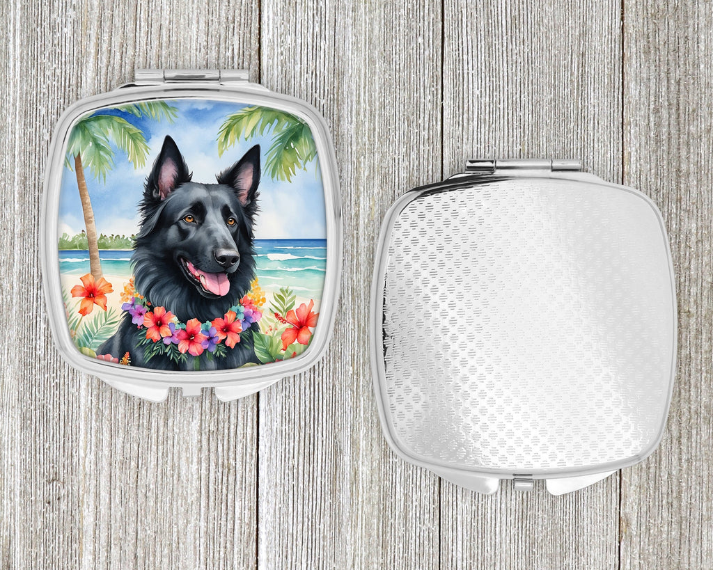 Belgian Sheepdog Luau Compact Mirror Decorative Travel Makeup Mirror for Women Girls Gifts Pocket Makeup Mirror Folding Handheld
