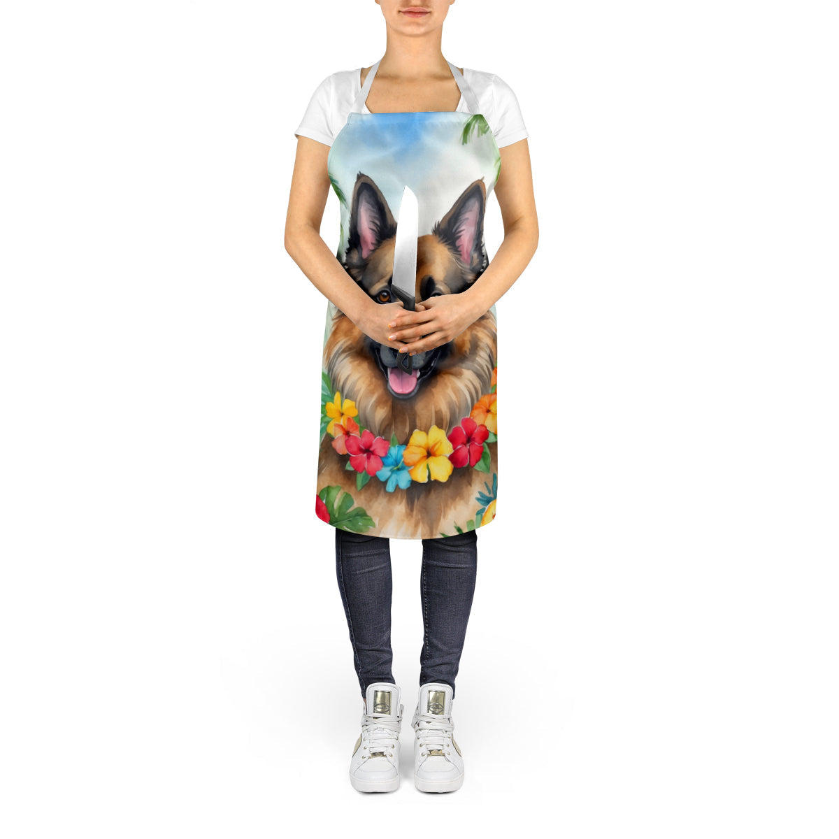 Belgian Tervuren Luau Apron Cooking Kitchen Server Baking Crafts Gardening for Adult Women Men, Unisex, Large, Multicolor