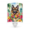 Belgian Tervuren Luau Ceramic Night Light Compact, UL-Certified, Ideal for Bedroom, Bathroom, Nursery, Hallway, Kitchen, 6x4x3, Multicolor