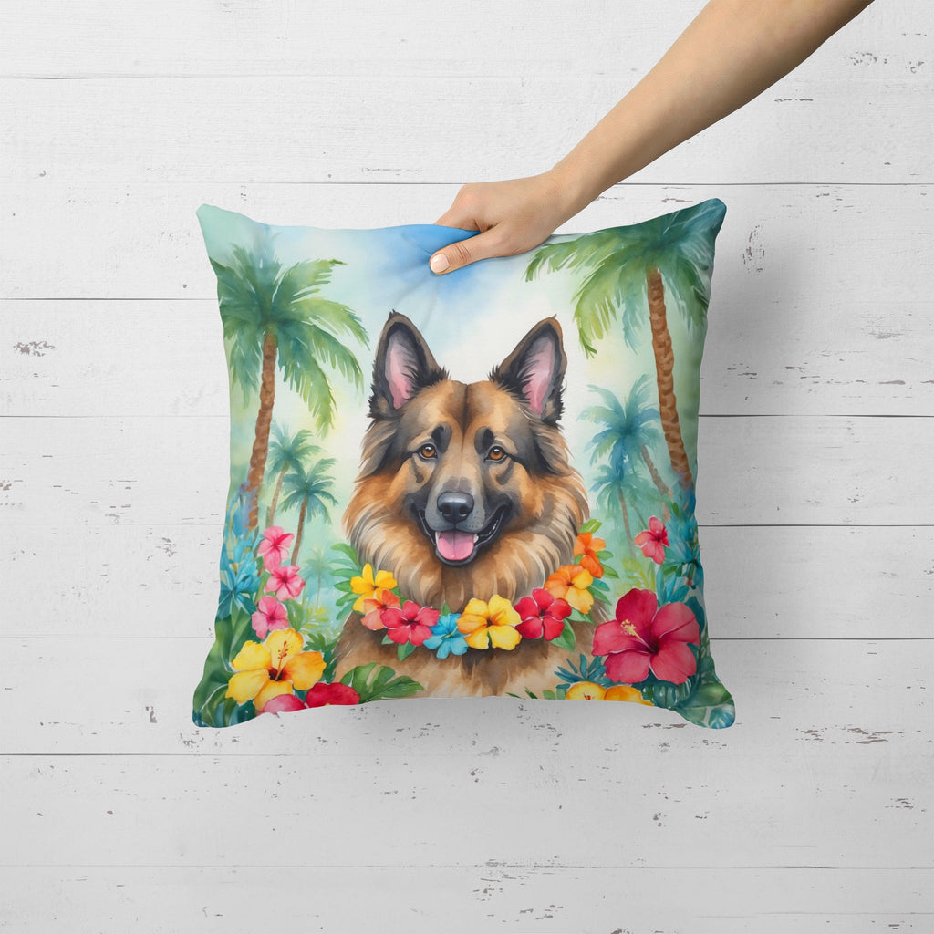 Belgian Tervuren Luau Decorative Throw Pillow 18x18 Indoor Outdoor Accent Cushion, Fabric Cover with Insert for Sofa, Bed, Porch & Living Room