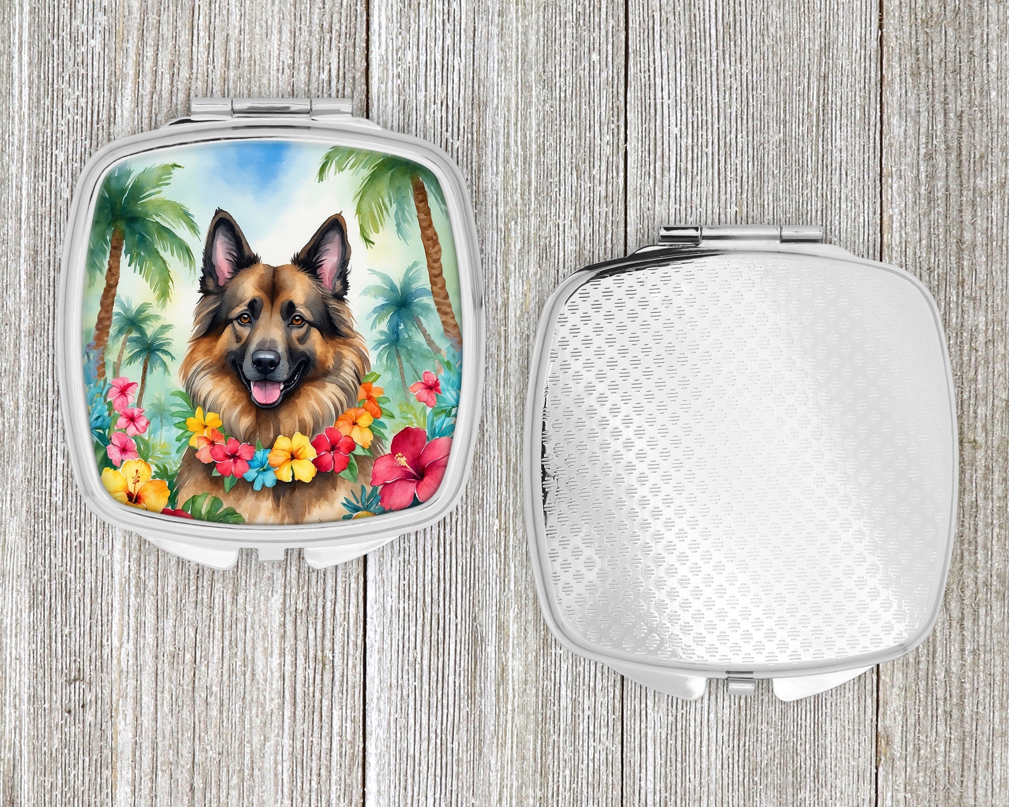 Belgian Tervuren Luau Compact Mirror Decorative Travel Makeup Mirror for Women Girls Gifts Pocket Makeup Mirror Folding Handheld