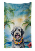 Bergamasco Sheepdog Luau Kitchen Towel Velour Plush Front and Cotton Loop Back Machine Washable