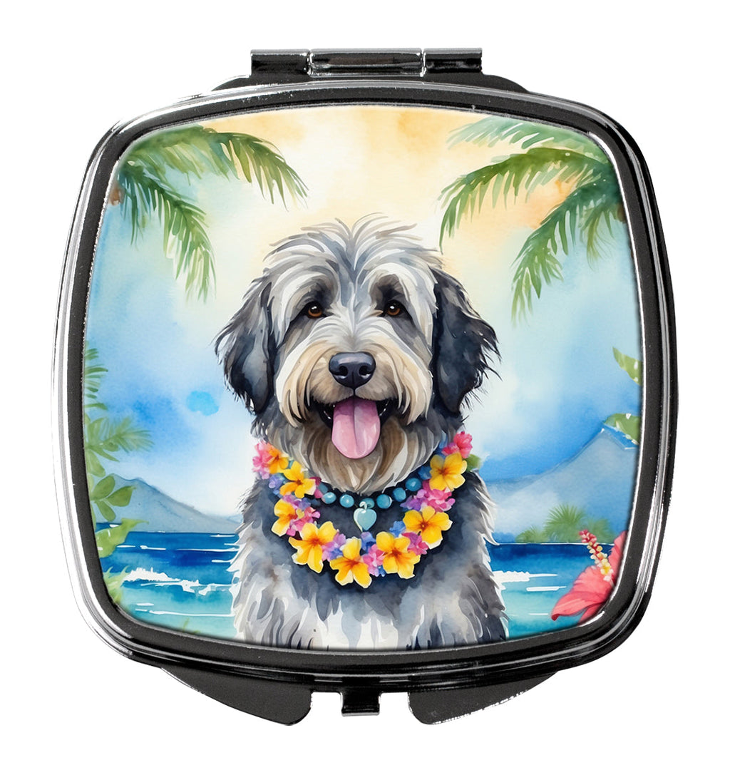 Bergamasco Sheepdog Luau Compact Mirror Decorative Travel Makeup Mirror for Women Girls Gifts Pocket Makeup Mirror Folding Handheld