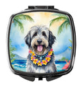Bergamasco Sheepdog Luau Compact Mirror Decorative Travel Makeup Mirror for Women Girls Gifts Pocket Makeup Mirror Folding Handheld
