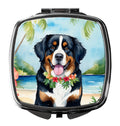 Bernese Mountain Dog Luau Compact Mirror Decorative Travel Makeup Mirror for Women Girls Gifts Pocket Makeup Mirror Folding Handheld