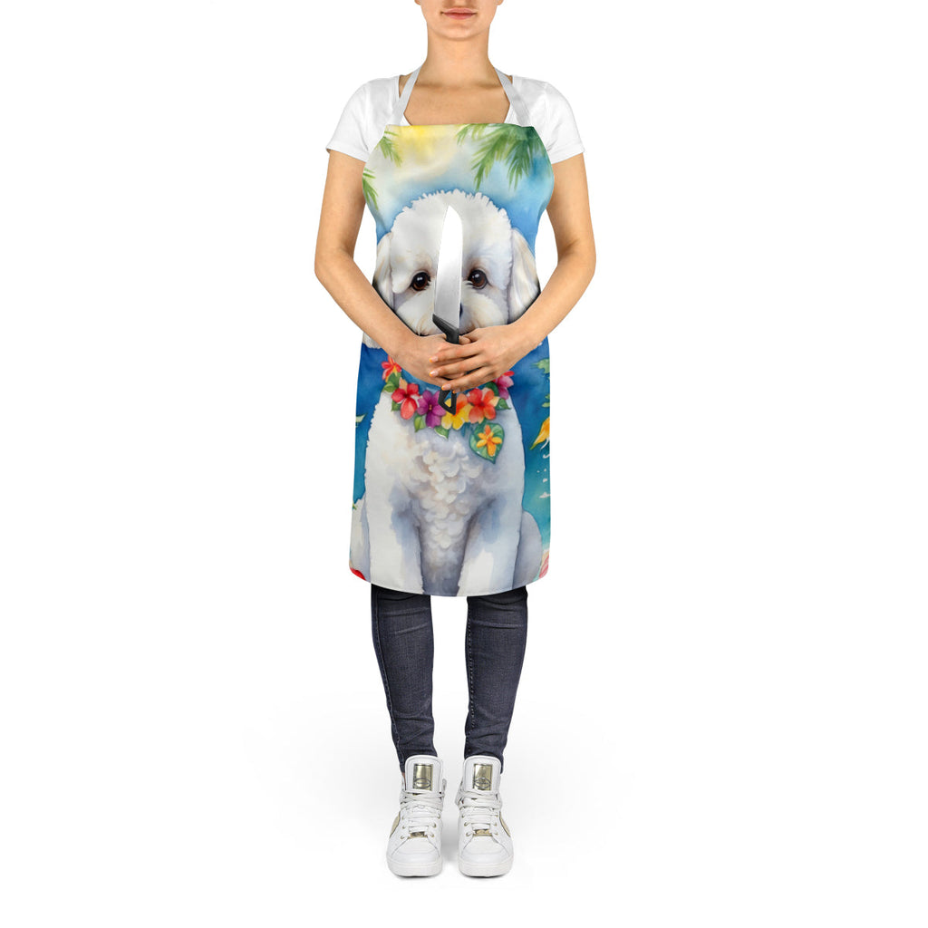 Bichon Frise Luau Apron Cooking Kitchen Server Baking Crafts Gardening for Adult Women Men, Unisex, Large, Multicolor